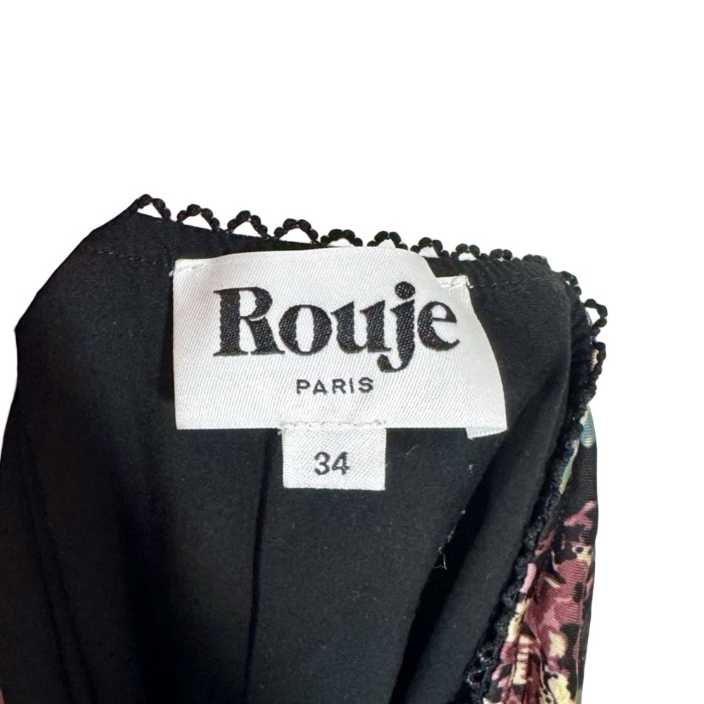 Rouje Paris Caro Slip Skirt in Jardin D'Atomne Noir 34/US2 - Picture 7 of 9